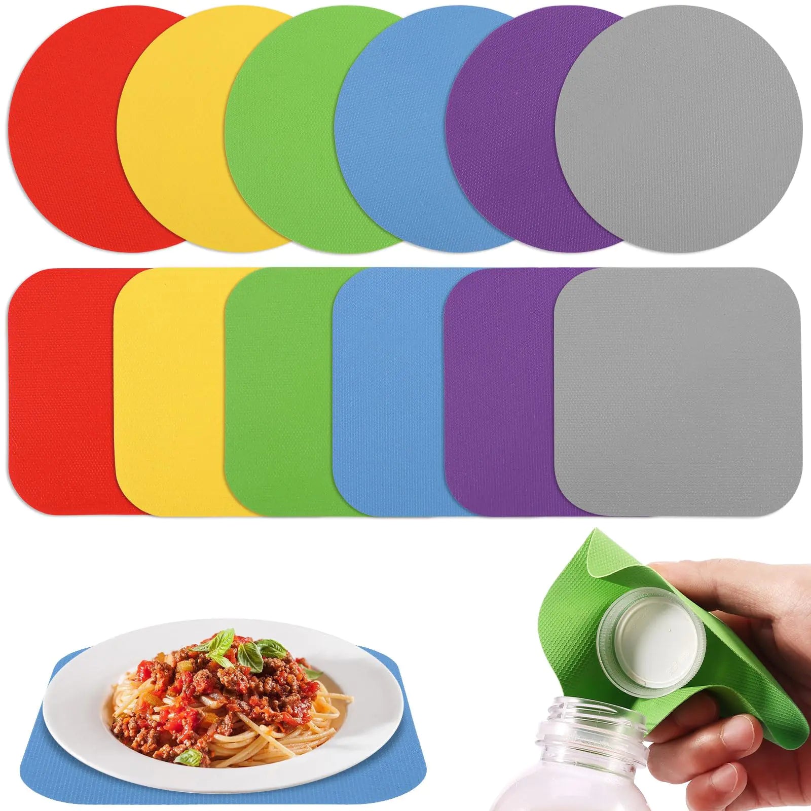 12 pcs Jar Opener Gripper Pads – Non-Slip Rubber Jar Grippers