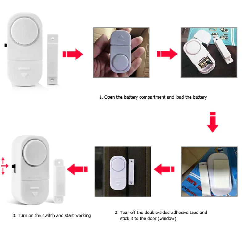 6 PCS WIRELESS door/window alarms